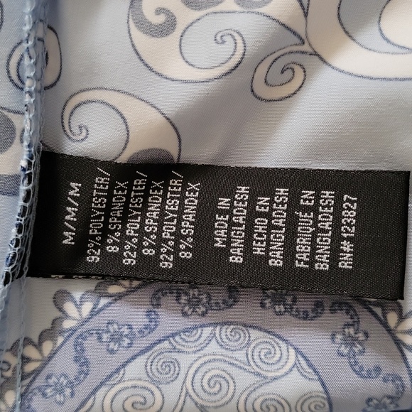 Casual Blue and White Button Down Shirt with Paisley Pattern - Picture 8 of 10